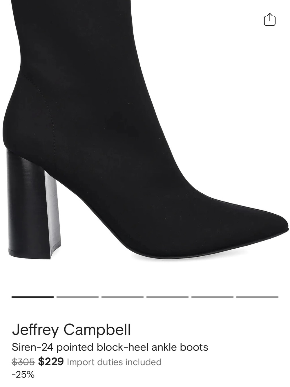 Jeffrey Campbell Black Pointed Block-Heel Sock Ankle Boots